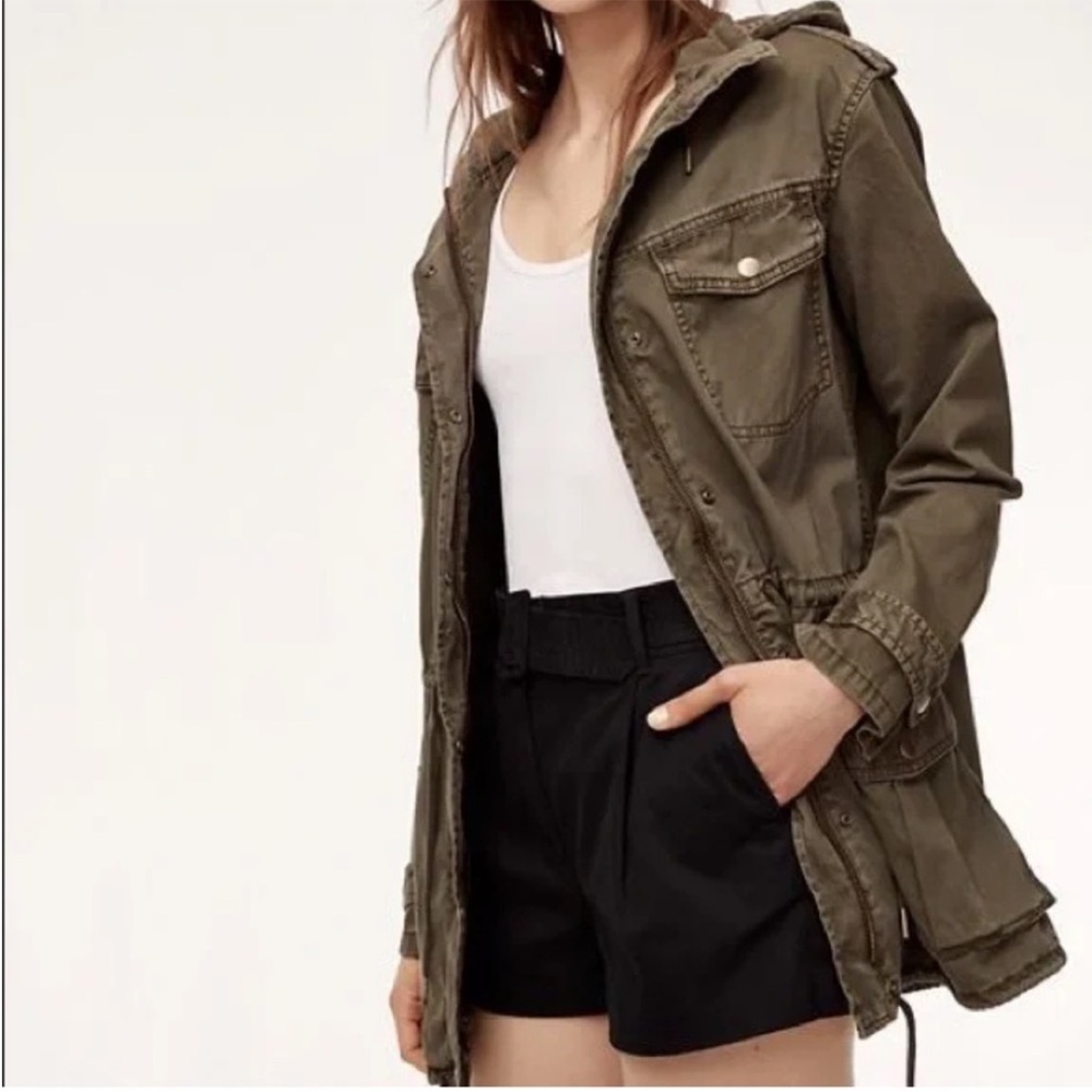 Aritzia Talula Trooper Utility Cotton Cargo Hooded Jacket size large AS IS